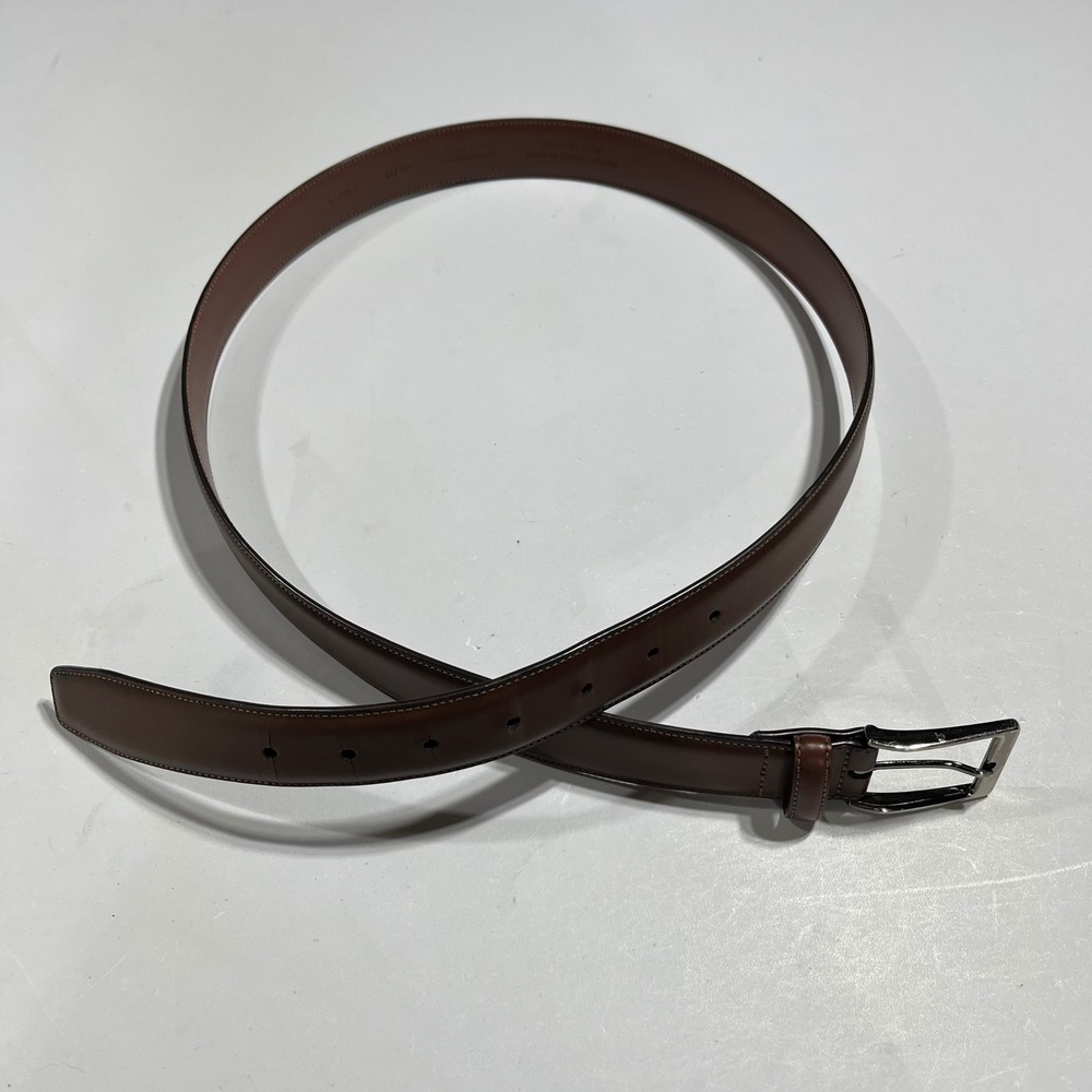 Perry Ellis Old Money Staple Mens Brown Leather Dress Belt Size 40 Modern Office